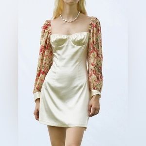 Cider - Museum Date Silk Mini Dress